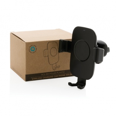 Logotrade reklaamtoote foto: RCS taaskasutatud plastist 10W juhtmevaba laadimisega autohoidik