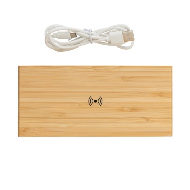 Logo trade reklaamkingid foto: Bambusest äratuskell 5W juhtmevaba laadijaga