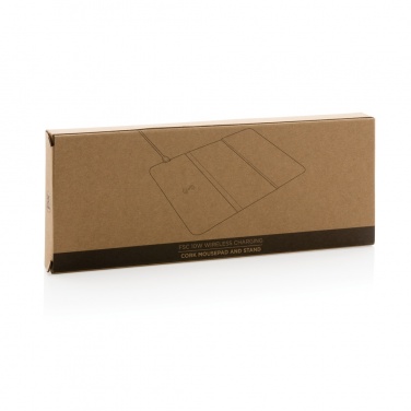 Logotrade meened pilt: 10 W juhtmevaba laadimisega korgist hiirematt ja alus