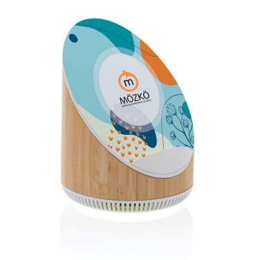 Logotrade reklaamtoote foto: Ovate bambusest 5W kõlar koos 15W juhtmevaba laadijaga