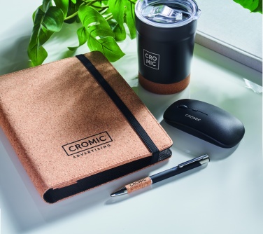 Logo trade reklaamkingituse pilt: A5 märkmik-mapp korgist