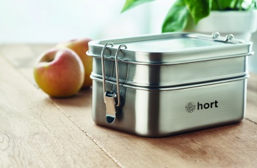 Logotrade firmakingituse foto: Roostevabast terasest lõunakarp