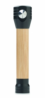 Logotrade meened pilt: 3-ühes bambusest taskulamp koos avariivasara ja turvavöölõikuriga