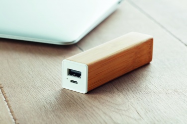 Logo trade meene pilt: Bambusest akupank 2200 mAh POWERBAM