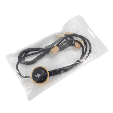 Logotrade firmakingitused pilt: Kolm-ühes kaabel valgustatud logoga puidust korpuses, LH-ZMU06