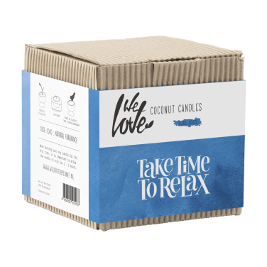 Logo trade reklaamtoote pilt: We Love The Planet küünal kookospähklis