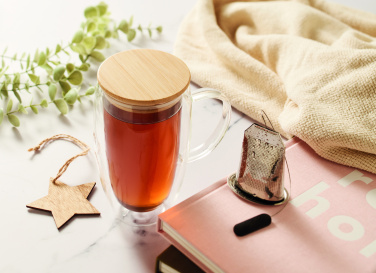 Logo trade ärikingid foto: Topeltseinaga klaasist kruus kaanega 450ml