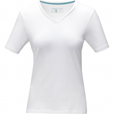Logotrade liikelahja tuotekuva: Kawartha short sleeve women's organic V-neck t-shirt