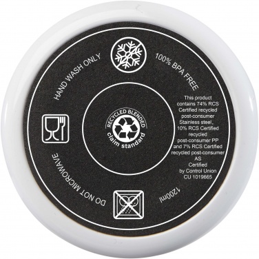 Logotrade mainoslahjat ja liikelahjat tuotekuva: Melbourne 1 200 ml:n RCS-sertifioitu kierrätetty teräs, eristetty  muki pillillä