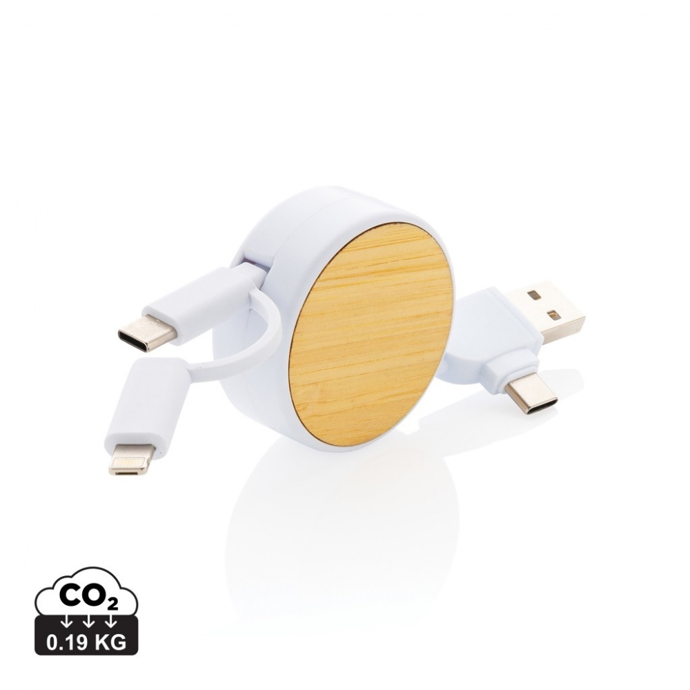 Logo trade mainostuotet tuotekuva: RCS Ontario 6-in-1 sisäänvetäytyvä kaapeli