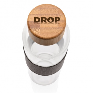 Logo trade mainoslahjat ja liikelahjat kuva: Impact borosilikaattilasipullo bambukannella