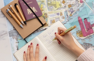 Logo trade mainoslahjat tuotekuva: Bambukynä vehnänolki-klipsillä