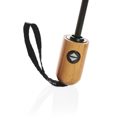 Logo trade liikelahjat mainoslahjat kuva: 21" Impact AWARE™ RPET 190T auto open/close bambusateenvarjo