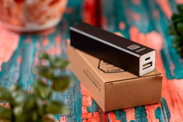 Logo trade mainoslahja ja liikelahja tuotekuva: Metallinen virtapankki PORT HOPE 2200mAh