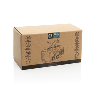 Logo trade liikelahja mainoslahja tuotekuva: RescueWave hätätilaradio, valmistettu RCS-kierrätysmuovista.