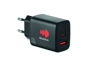 Logotrade mainoslahjat ja liikelahjat tuotekuva: EU:n 2-napainen adapter/laturi