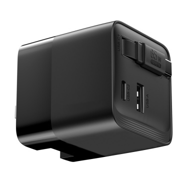 Logotrade firminės dovanos nuotrauka: „Urban Vitamin Mendocino“ 65 W GaN įkroviklis su ištraukiamu laidu