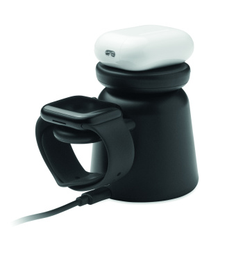 Logotrade logo dāvanas foto: 3 vienā bezvadu lādētājs 15 W