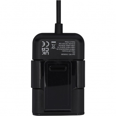 Логотрейд pекламные cувениры картинка: Удлиненное двойное автомобильное зарядное устройство для задних сидений Pilot с поддержкой технологии QC 3.0