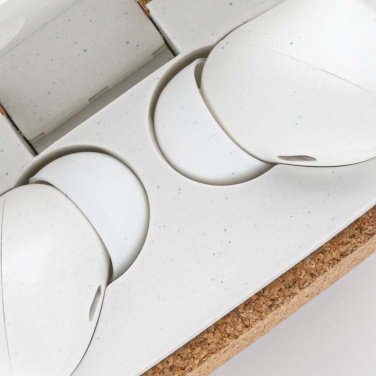 Лого трейд бизнес-подарки фото: Наушники-вкладыши Oregon RCS TWS из переработанного пластика и пробки