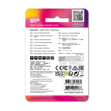 Логотрейд бизнес-подарки картинка: Флешка Silicon Power HELIOS 202, 3.2 Gen 1, 16 ГБ