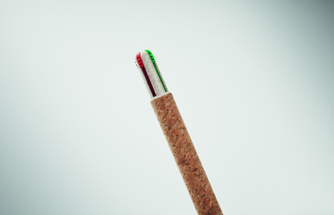 Логотрейд pекламные cувениры картинка: Cork 4-colour ink ball pen