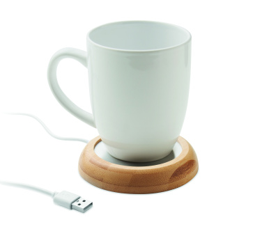 Логотрейд pекламные cувениры картинка: Bamboo mug warmer with USB