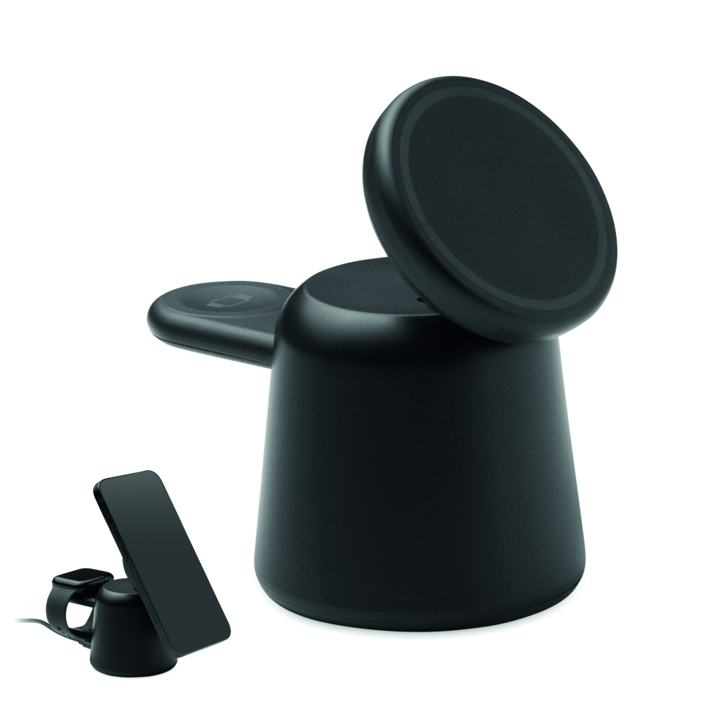 Логотрейд pекламные cувениры картинка: 3 in 1 wireless charger 15W