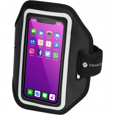 Logotrade reklamprodukter bild: Haile reflekterande smartphone-armband med transparent skydd