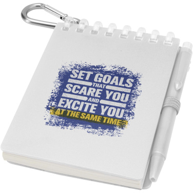 Logotrade kampanjprodukter bild: Lig Mini uppsättning med återvunnen utomhusanteckningsbok med mjukt omslag och kulspetspenna (blått bläck)